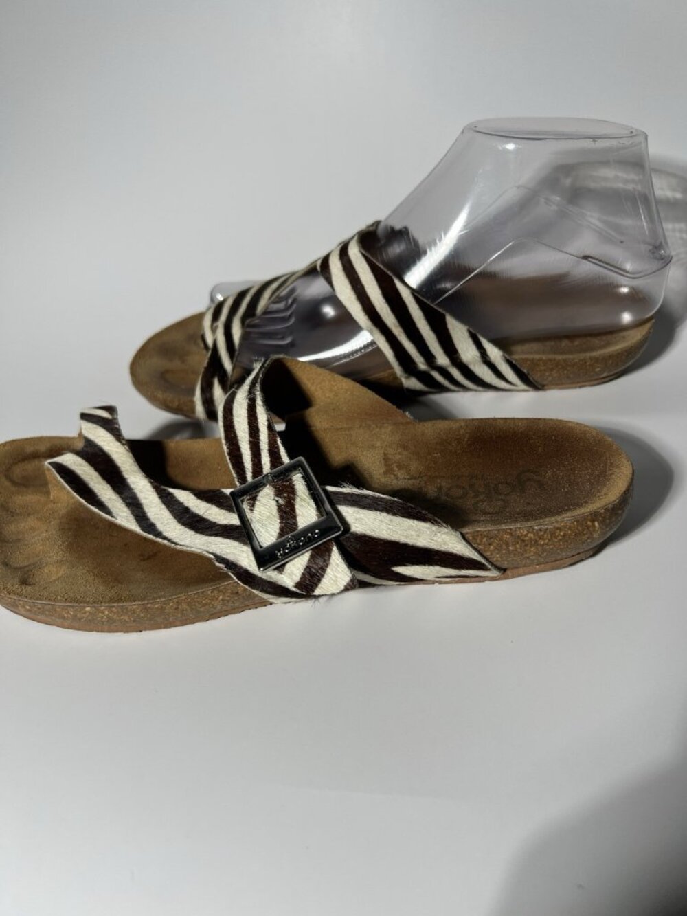 Yokono Ibiza Zebra Calf Hair Sandals Women’s Size 7.5 - Picture 5 of 9